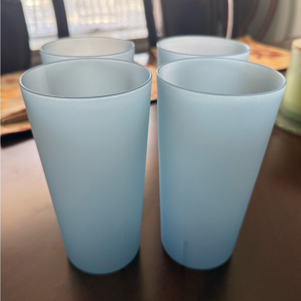 Room Essentials Frosted Blue Tumblers Set of Four Plasticware